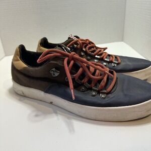 Zara Grey Low Sneakers Size 42 Brown Navy Orange Laces